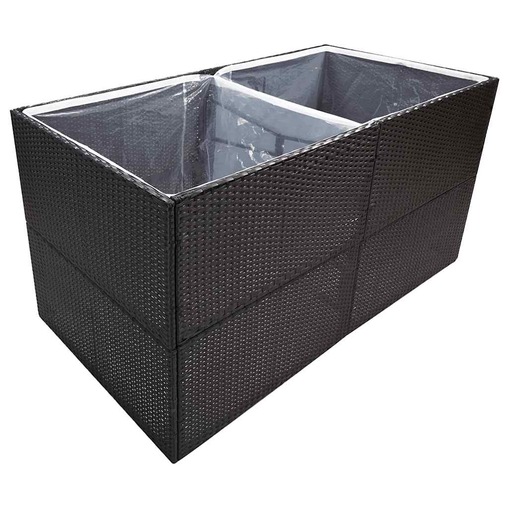 Vrtna sadilica crna 157 x 80 x 80 cm od poliratana