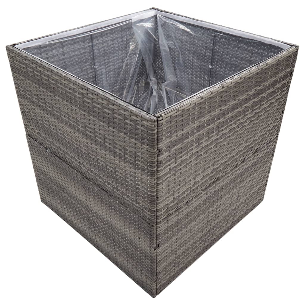 Vrtna sadilica siva 80 x 80 x 80 cm od poliratana