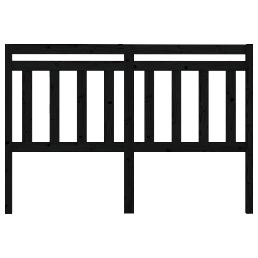Uzglavlje za krevet crno 126 x 4 x 100 cm od masivne borovine