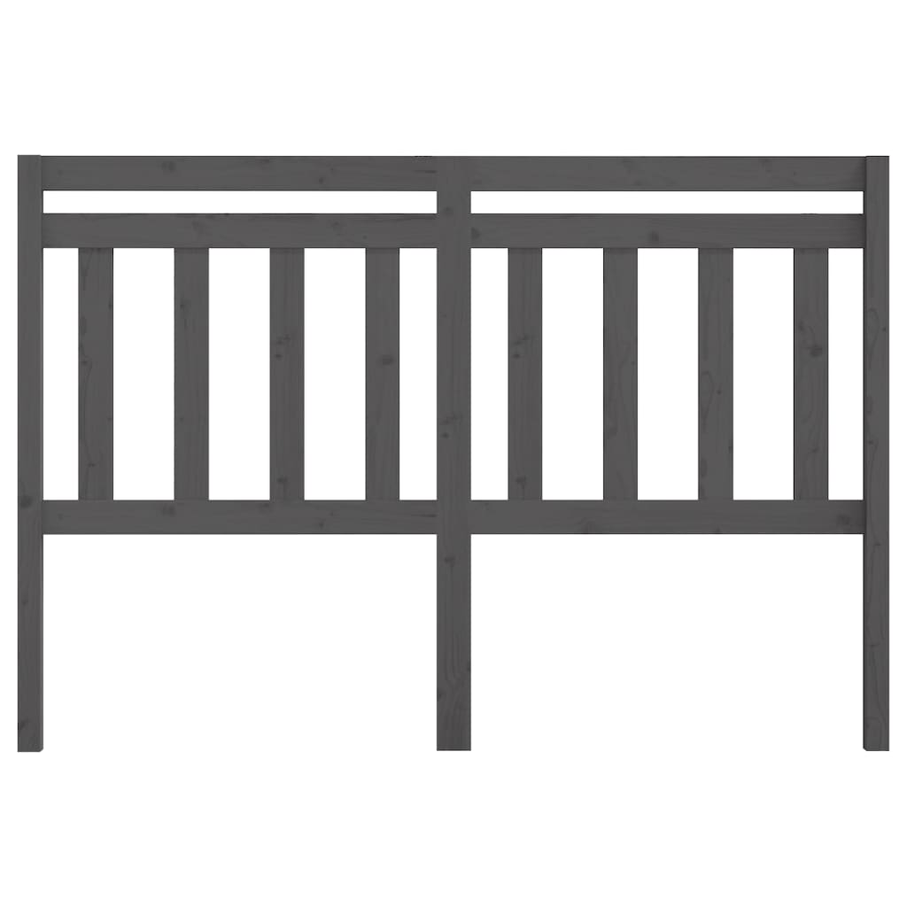 Uzglavlje za krevet sivo 156 x 4 x 100 cm od masivne borovine