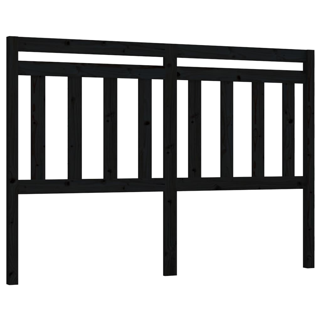 Uzglavlje za krevet crno 166 x 4 x 100 cm od masivne borovine