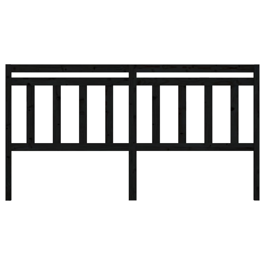 Uzglavlje za krevet crno 186 x 4 x 100 cm od masivne borovine