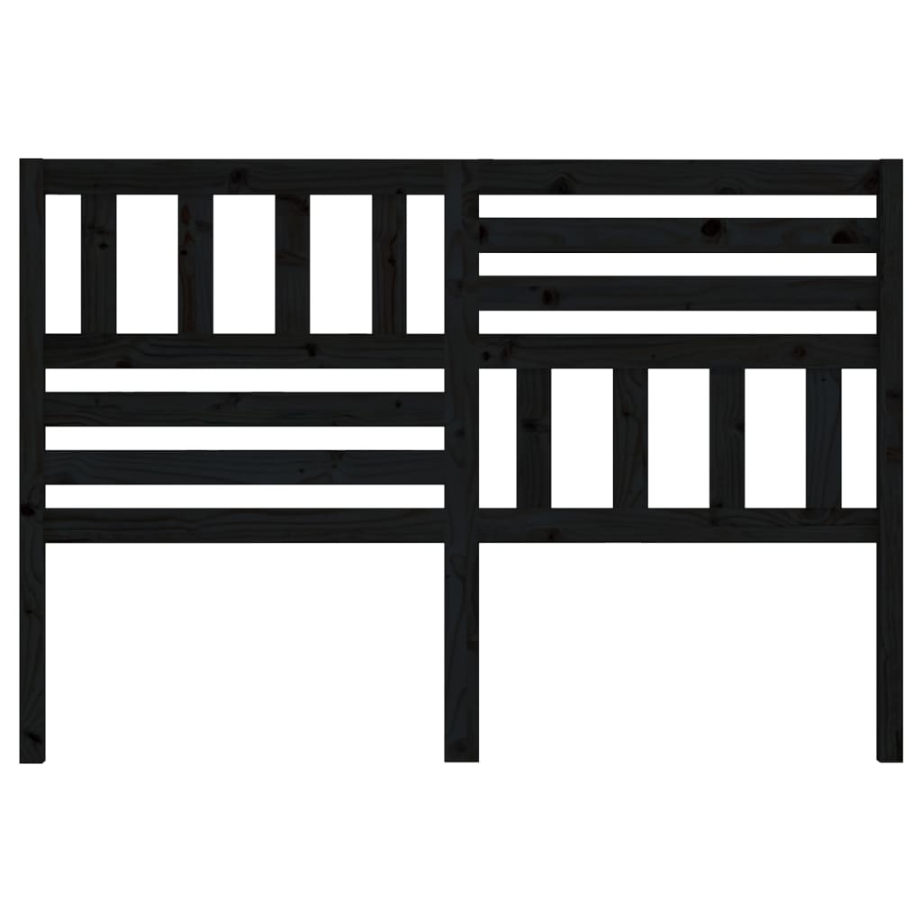 Uzglavlje za krevet crno 126 x 4 x 100 cm od masivne borovine