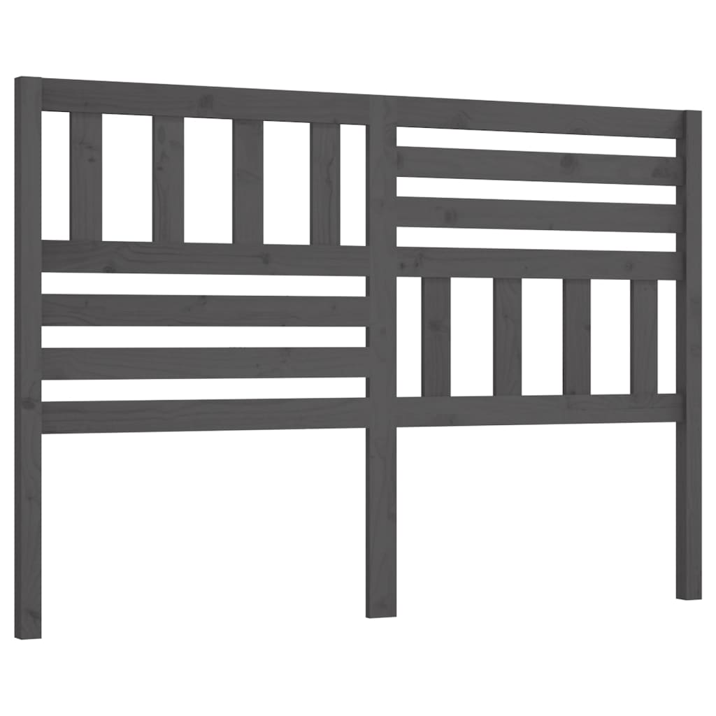 Uzglavlje za krevet sivo 146 x 4 x 100 cm od masivne borovine