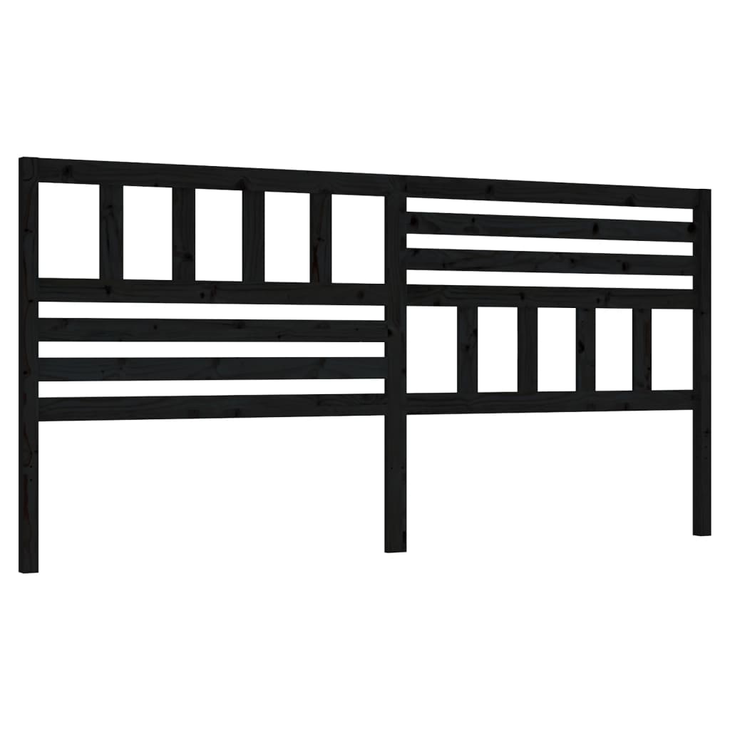 Uzglavlje za krevet crno 186 x 4 x 100 cm od masivne borovine