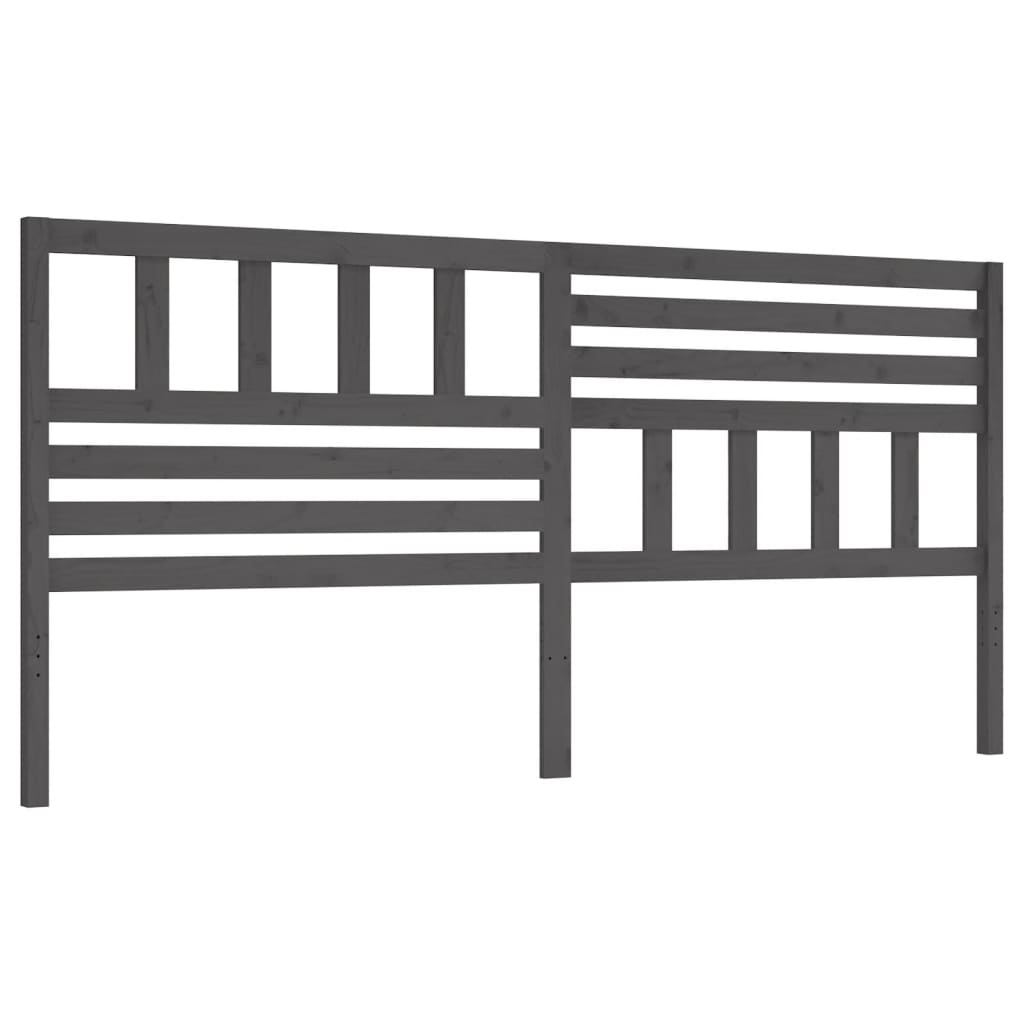 Uzglavlje za krevet sivo 206 x 4 x 100 cm od masivne borovine