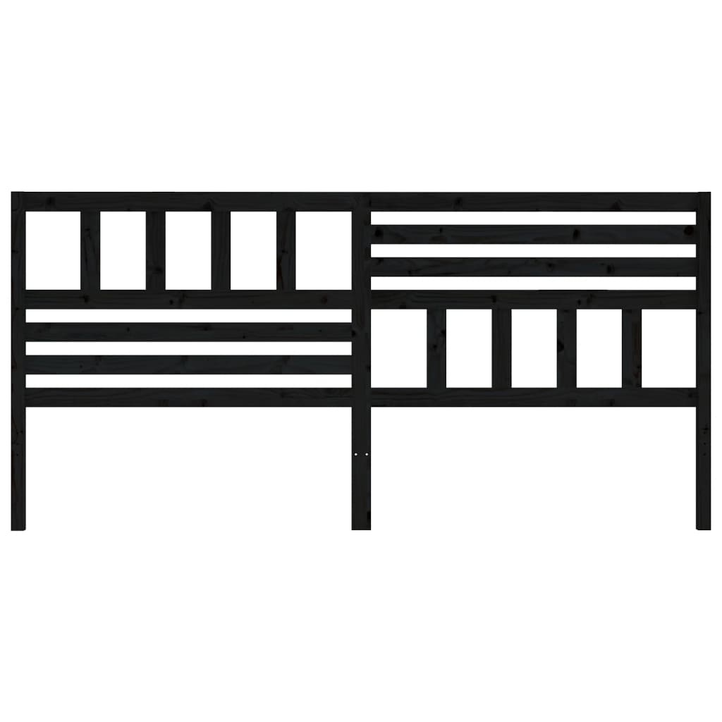 Uzglavlje za krevet crno 206 x 4 x 100 cm od masivne borovine