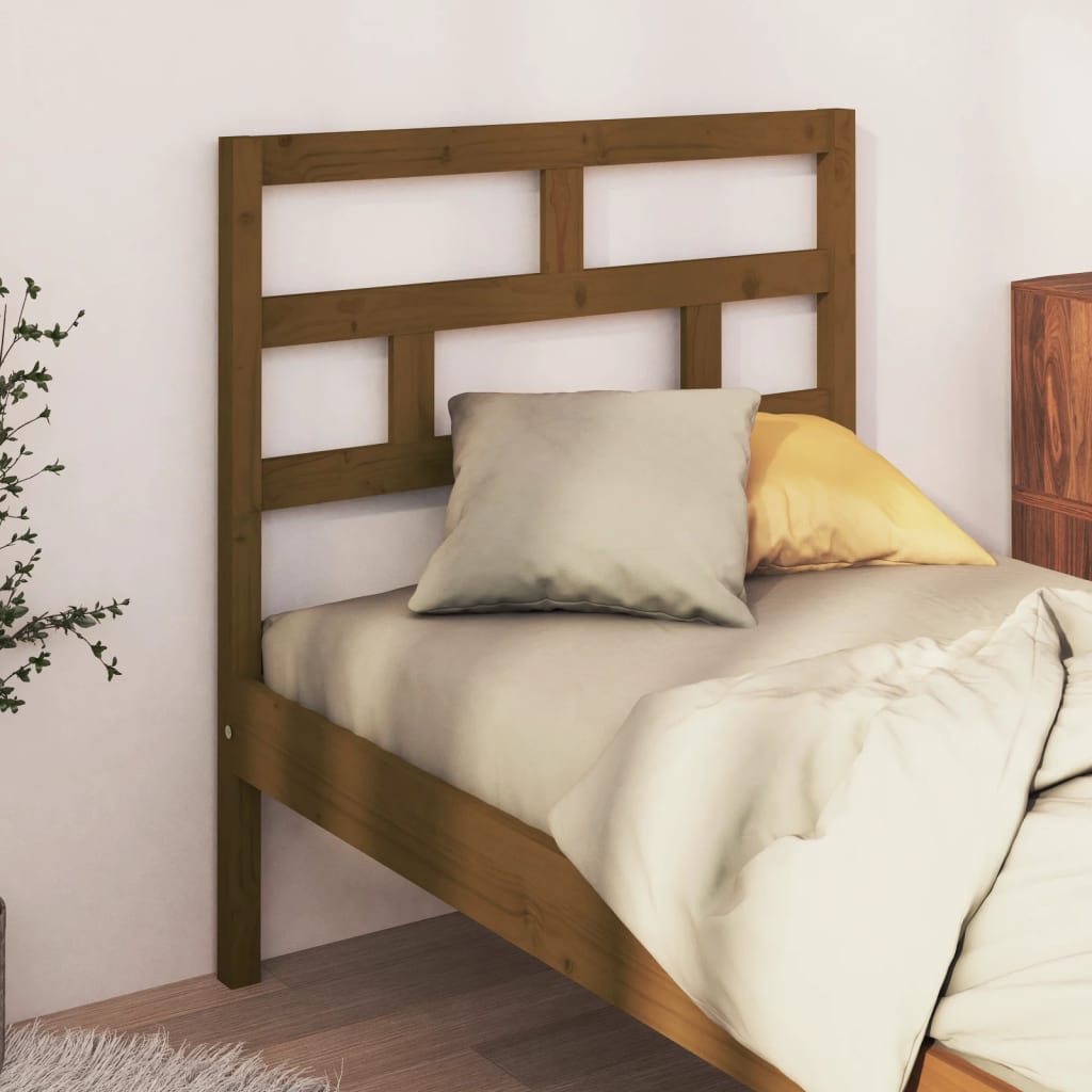 Uzglavlje za krevet boja meda 81 x 4 x 100 cm masivna borovina