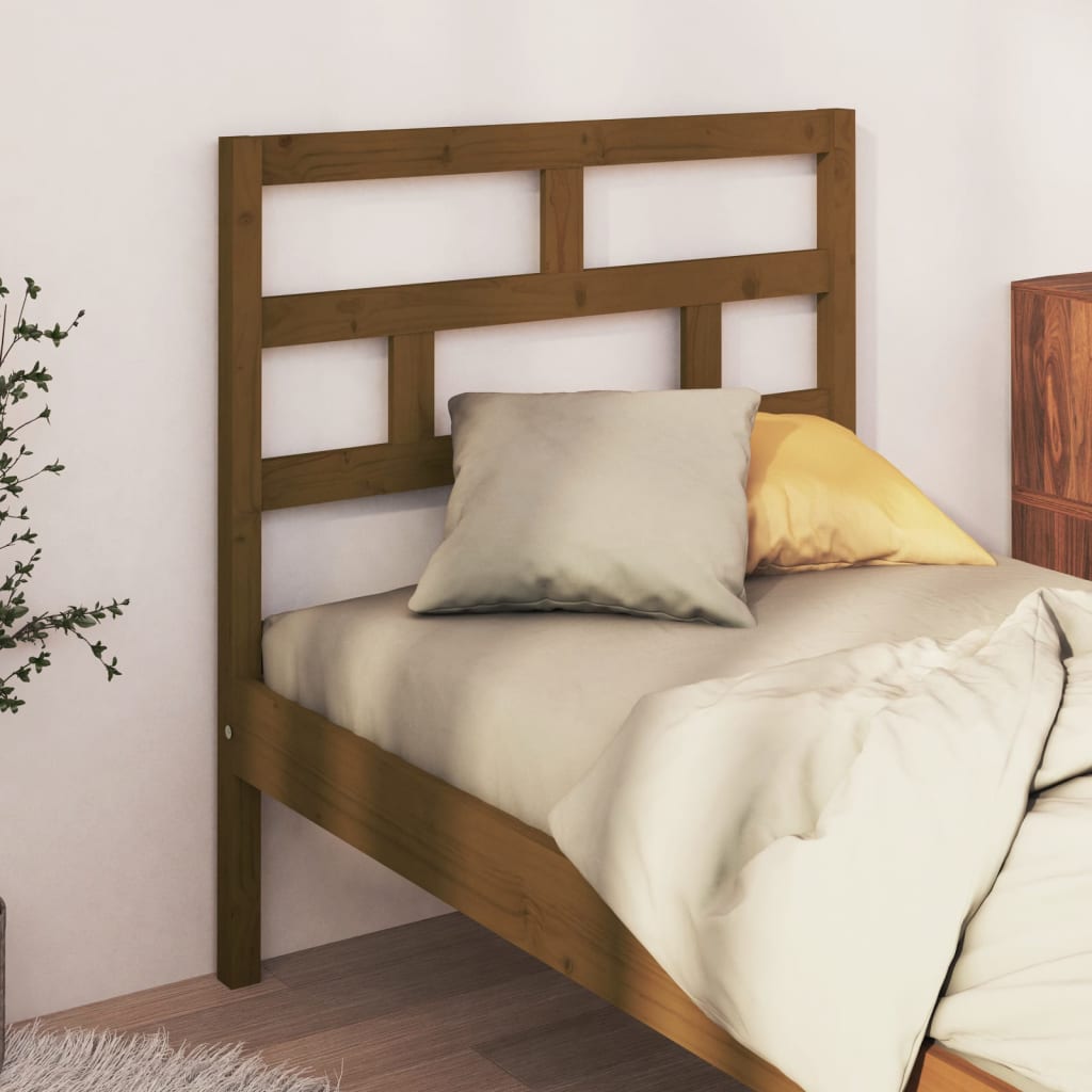 Uzglavlje za krevet boja meda 106 x 4 x 100 cm masivna borovina