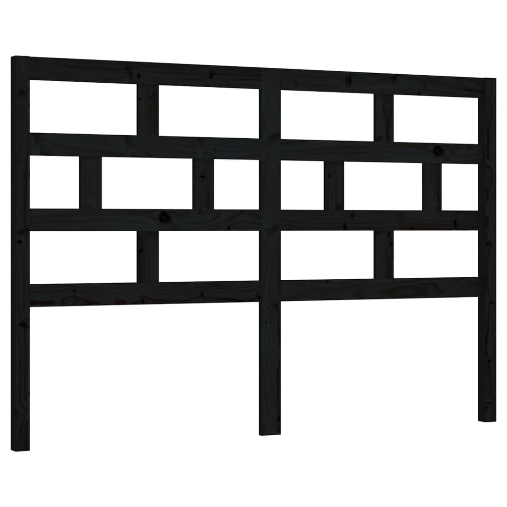 Uzglavlje za krevet crno 141 x 4 x 100 cm od masivne borovine
