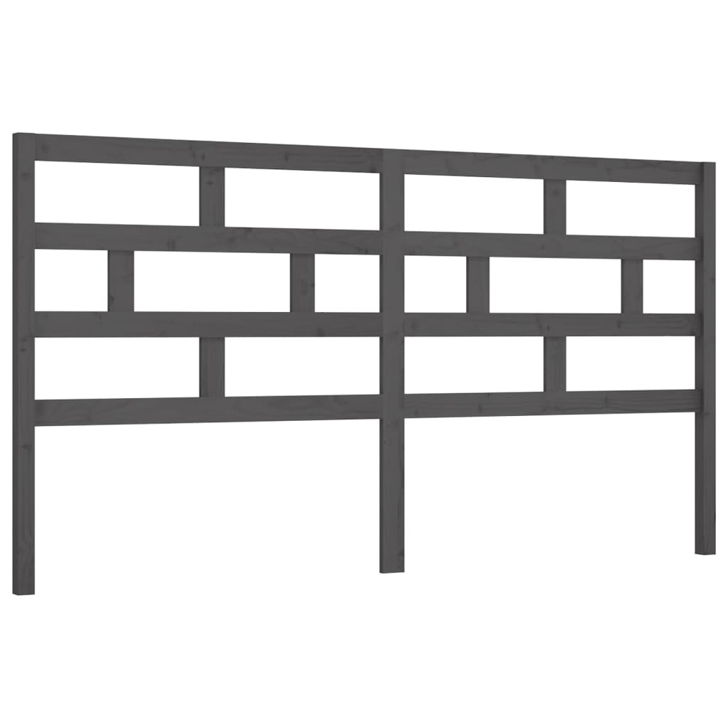 Uzglavlje za krevet sivo 206 x 4 x 100 cm od masivne borovine