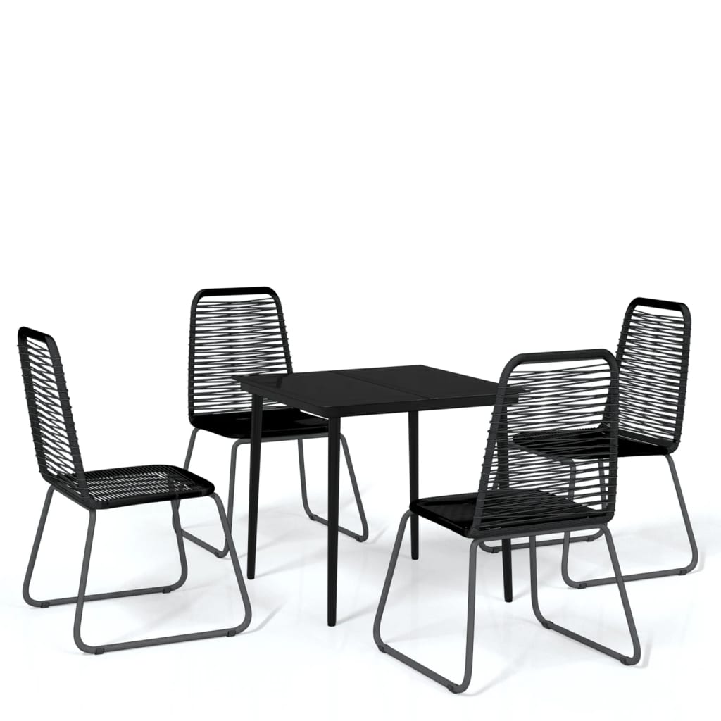 5-dijelni vrtni blagovaonski set crni