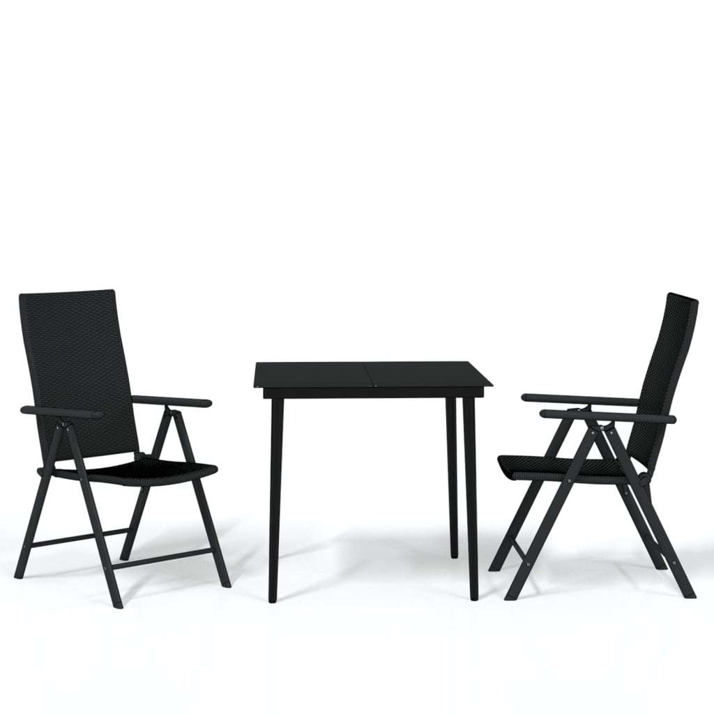 3-dijelni vrtni blagovaonski set crni