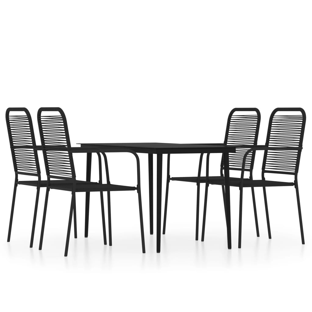 5-dijelni vrtni blagovaonski set crni