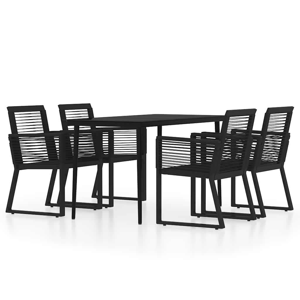 5-dijelni vrtni blagovaonski set crni