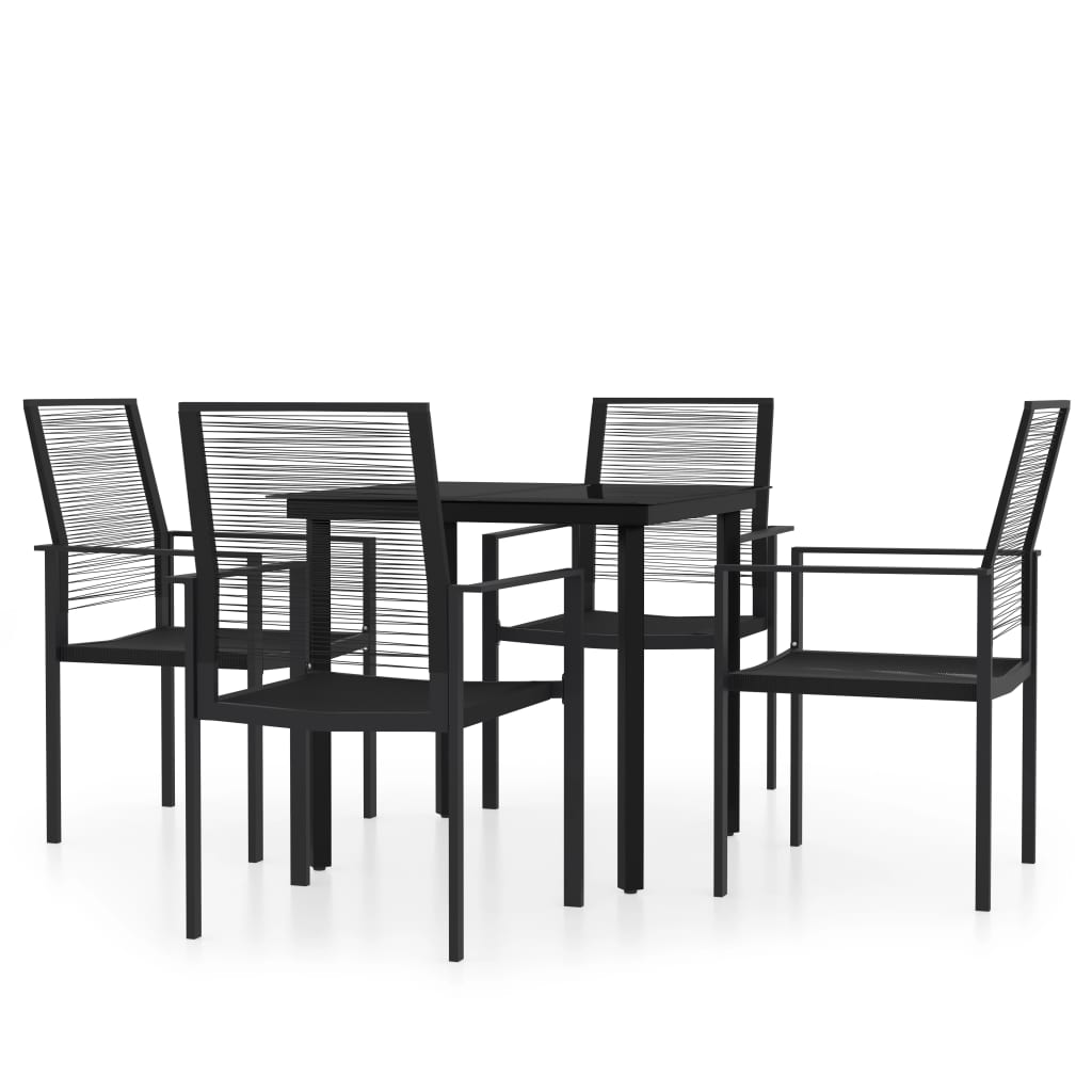 5-dijelni vrtni blagovaonski set crni