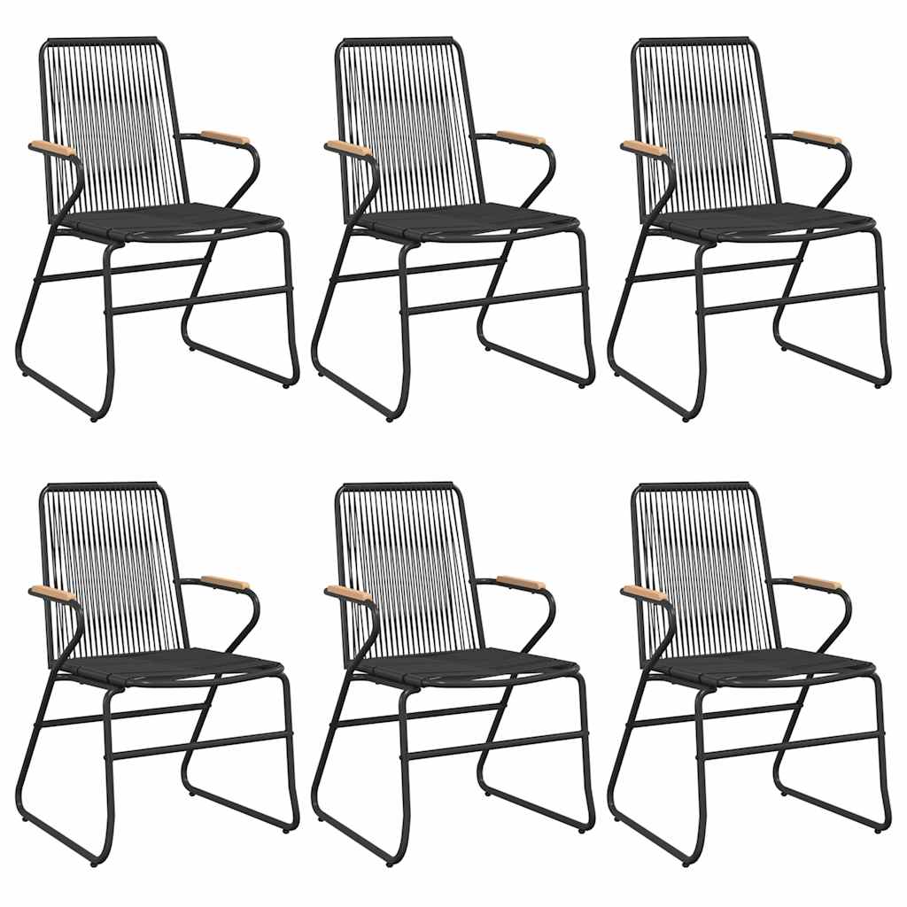 7-dijelni vrtni blagovaonski set od PVC ratana crni
