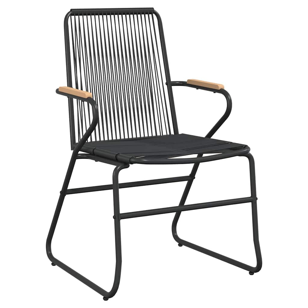 7-dijelni vrtni blagovaonski set od PVC ratana crni