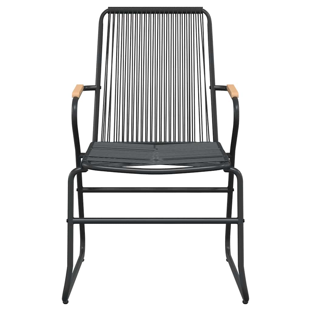 7-dijelni vrtni blagovaonski set od PVC ratana crni