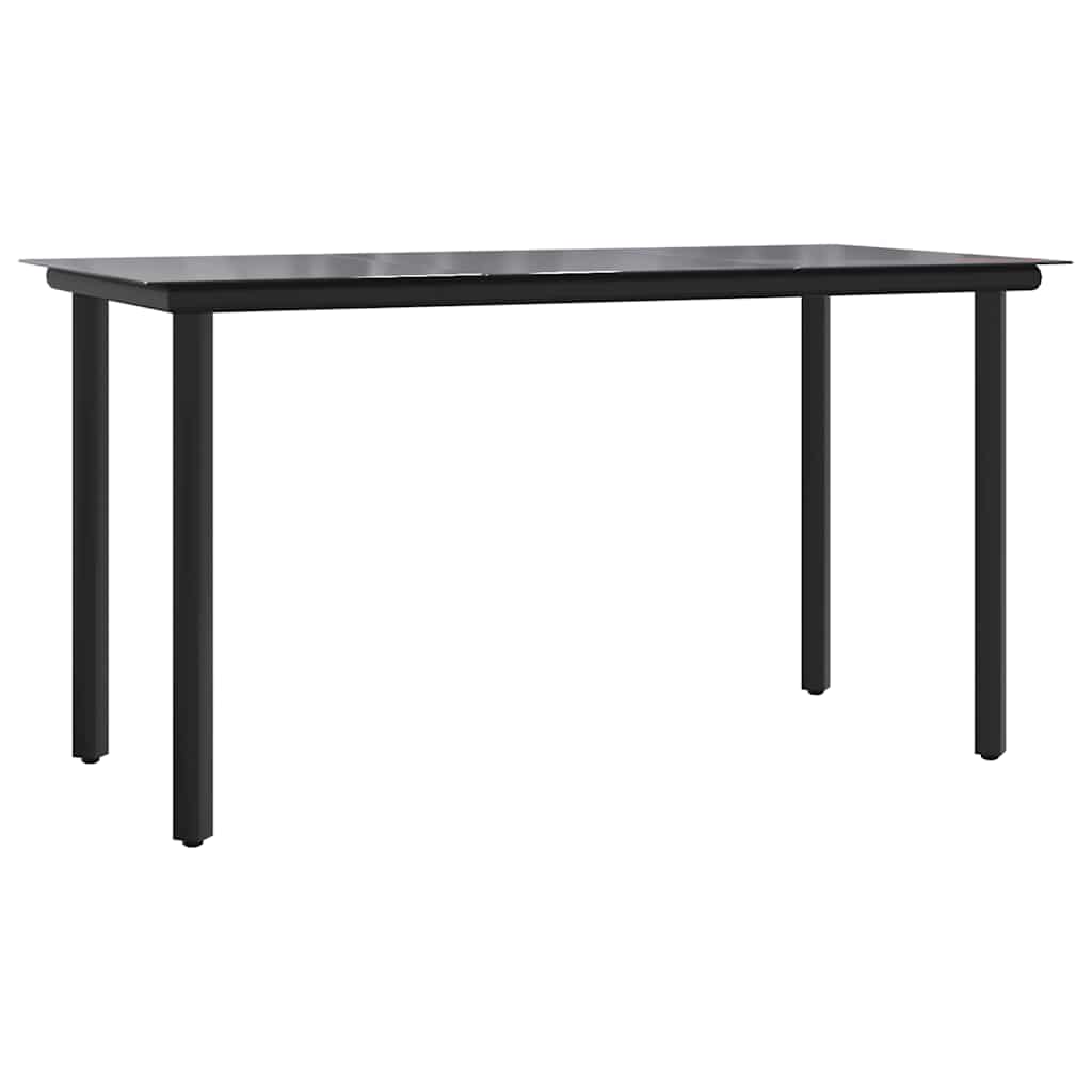 7-dijelni vrtni blagovaonski set od PVC ratana crni
