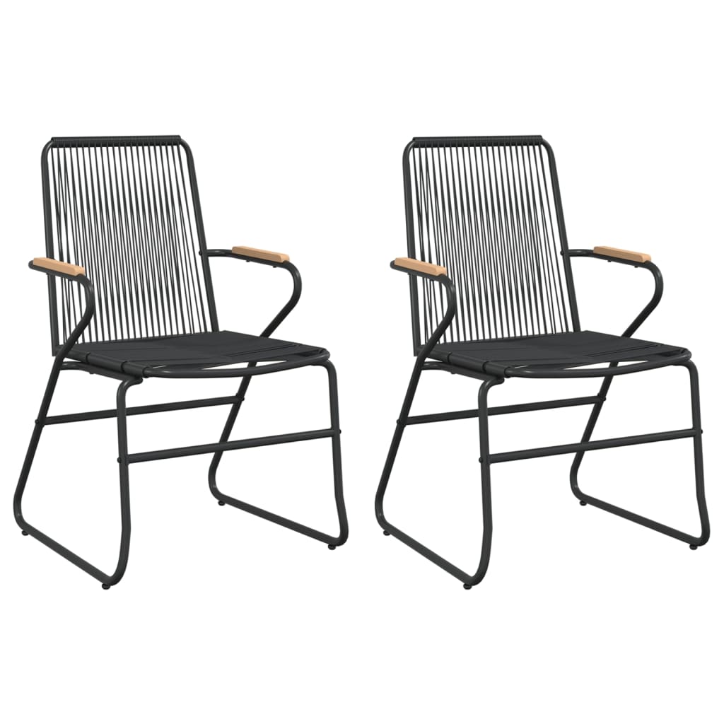 3-dijelni vrtni blagovaonski set od PVC ratana crni