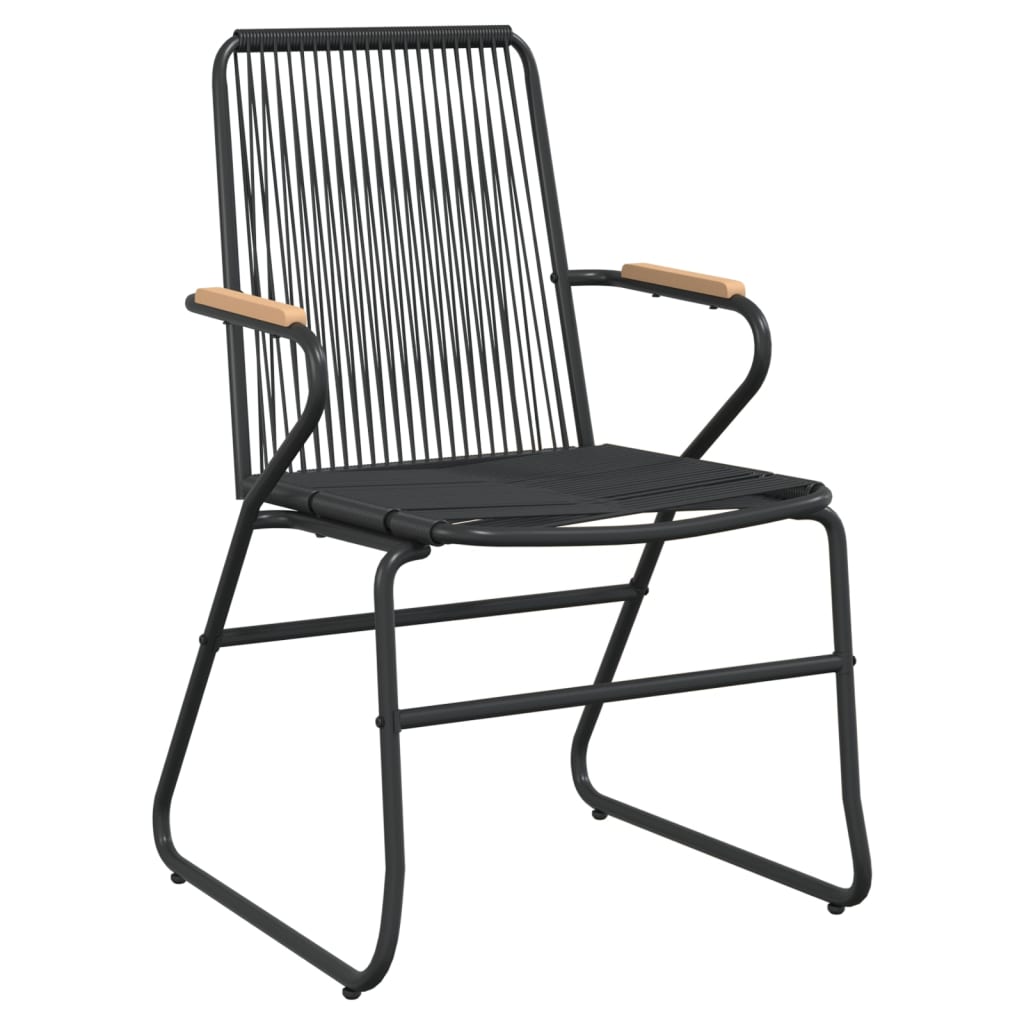 3-dijelni vrtni blagovaonski set od PVC ratana crni