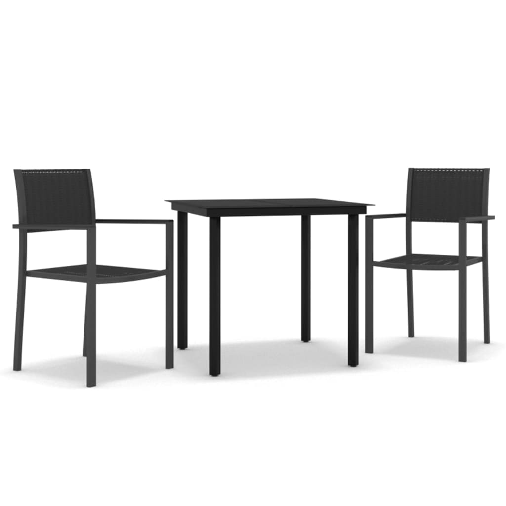 3-dijelni vrtni blagovaonski set crni