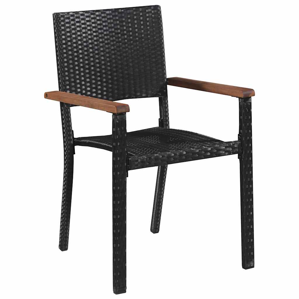 5-dijelni vrtni blagovaonski set crni
