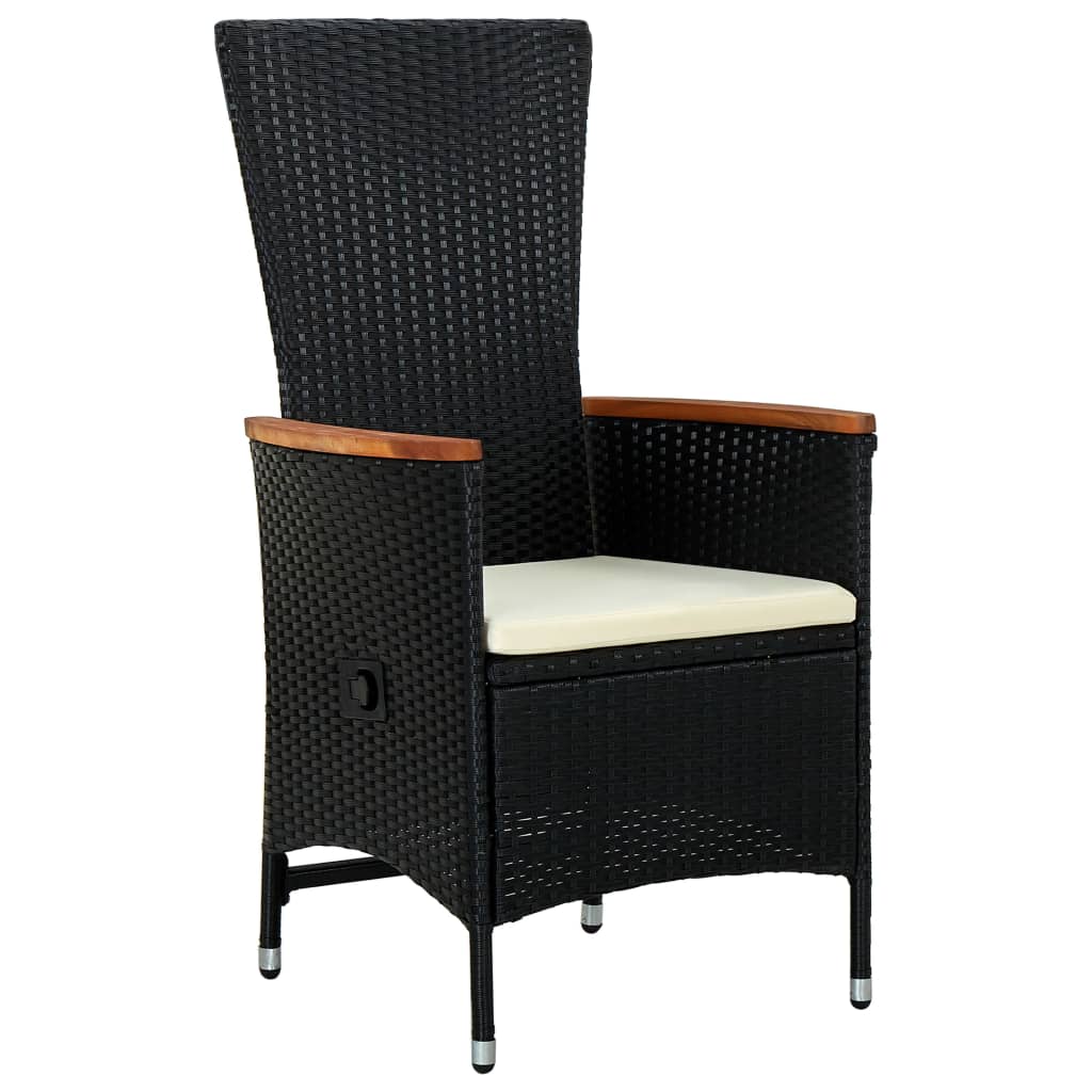 5-dijelni vrtni blagovaonski set s jastucima crni