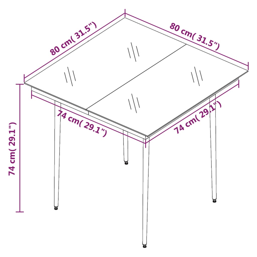 5-dijelni vrtni blagovaonski set smeđi