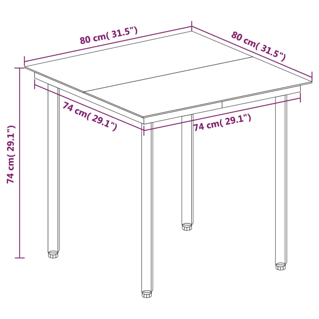 5-dijelni vrtni blagovaonski set s jastucima poliratan i staklo