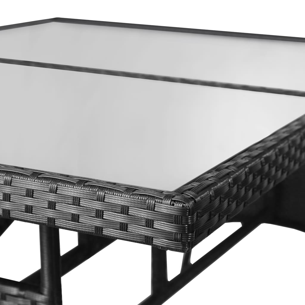 Vrtni stol crni 140 x 80 x 74 cm poli ratan