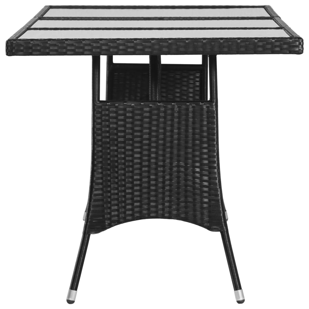 Vrtni stol crni 170 x 80 x 74 cm od poliratana