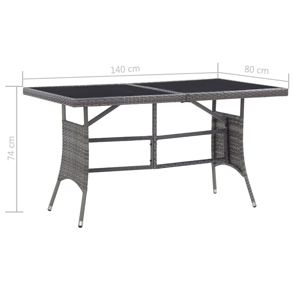 Vrtni stol sivi 140 x 80 x 74 cm od poliratana