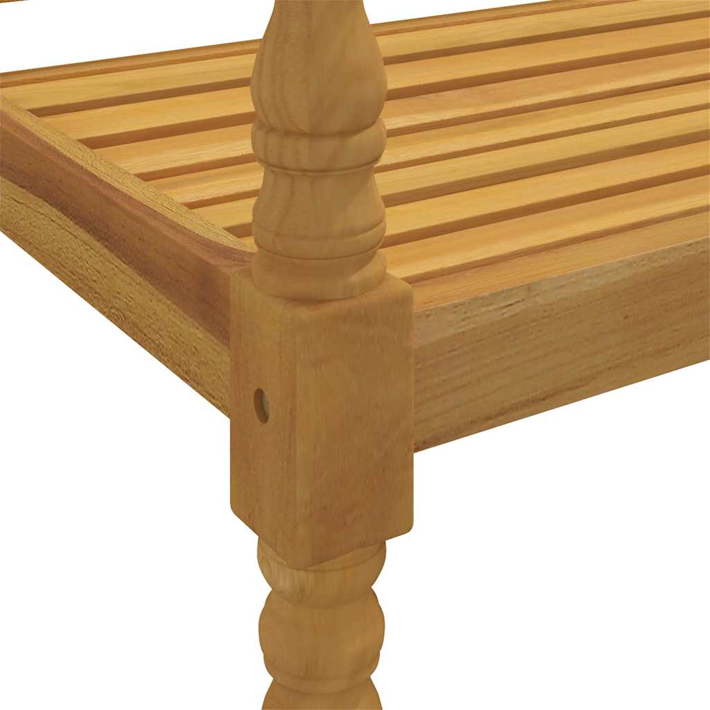 Klupa Batavia s crvenim kariranim jastukom 150 cm od tikovine