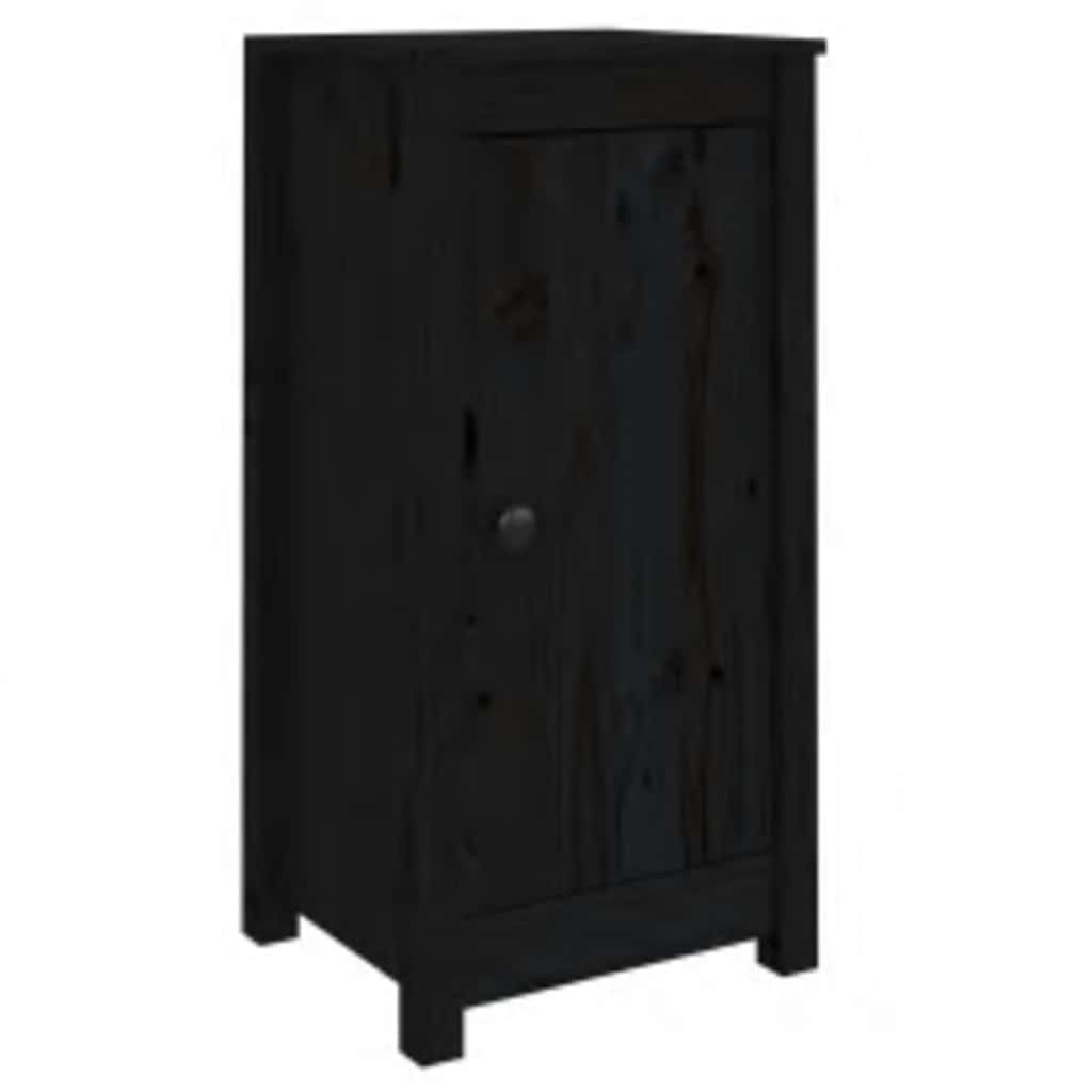 Komode 2 kom crne 39x35x80 cm od masivne borovine