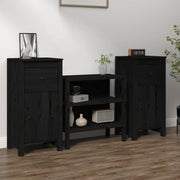 Komode 2 kom crne 40x35x80 cm od masivne borovine