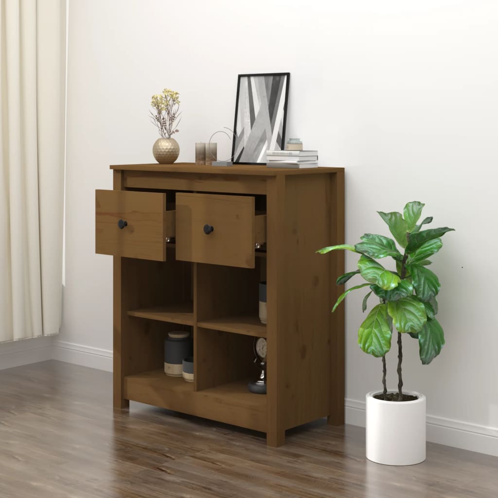 Komoda smeđa boja meda 70 x 35 x 80 cm od masivne borovine