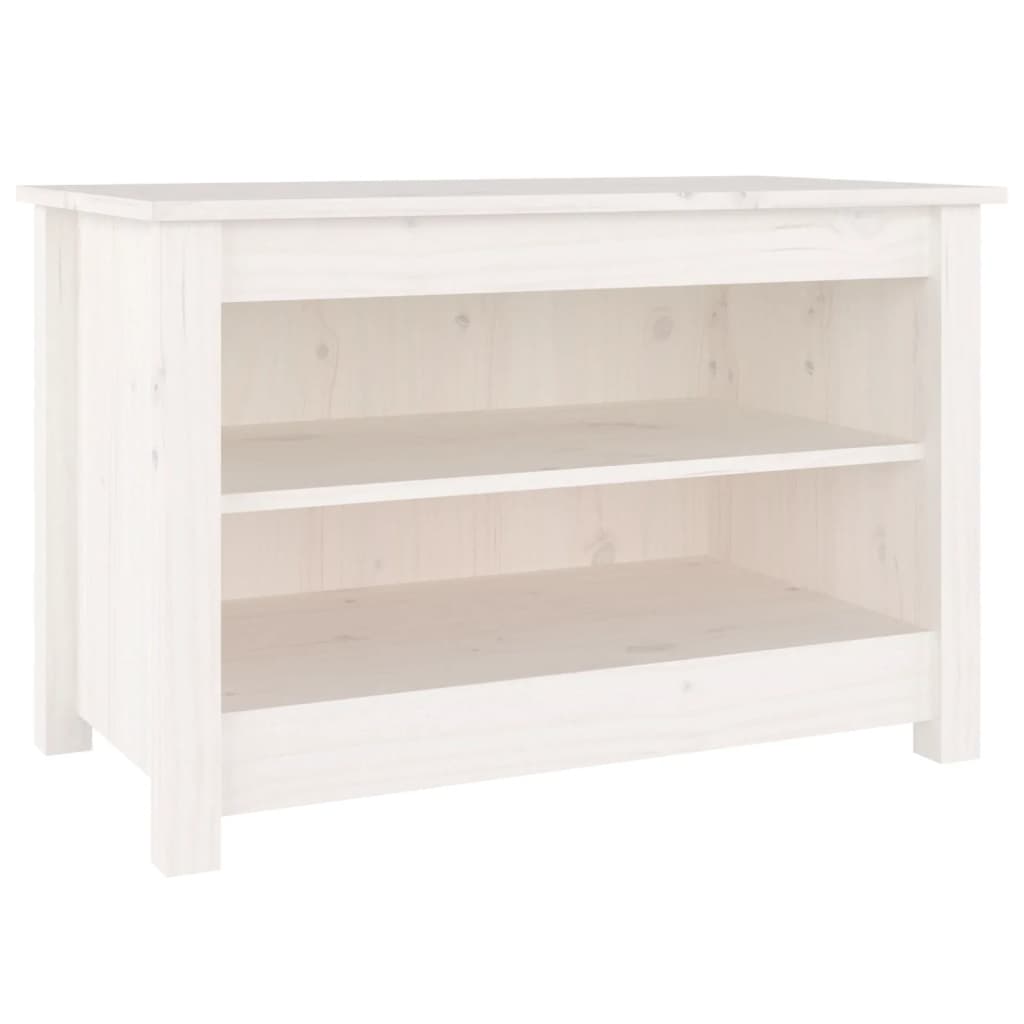 Klupa za cipele bijela 70 x 38 x 45,5 cm od masivne borovine