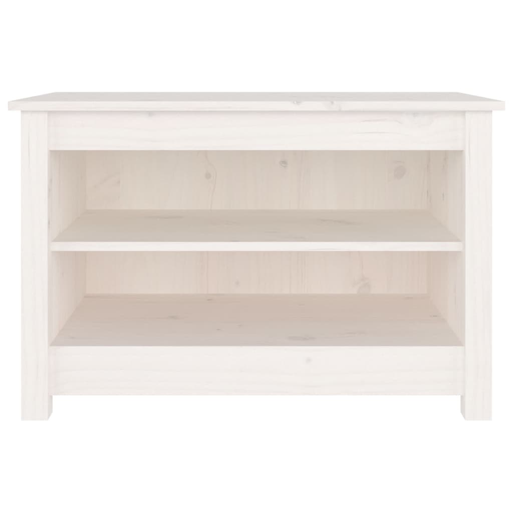 Klupa za cipele bijela 70 x 38 x 45,5 cm od masivne borovine