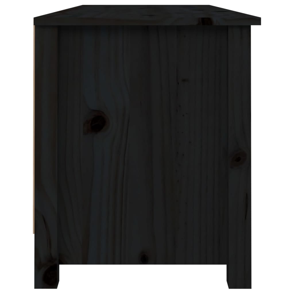 Klupa za cipele crna 110 x 38 x 45,5 cm od masivne borovine