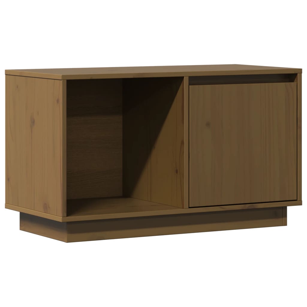 TV ormarić smeđa boja meda 74 x 35 x 44 cm od masivne borovine