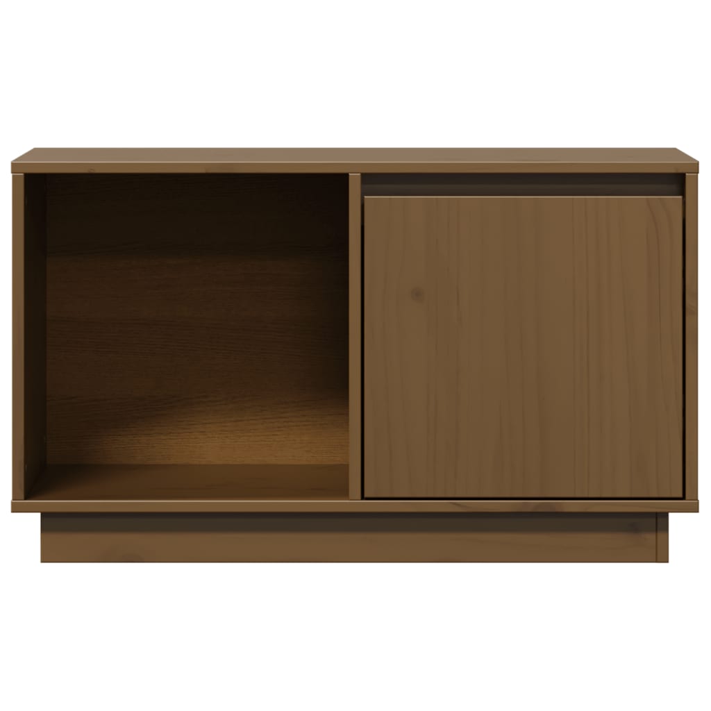 TV ormarić smeđa boja meda 74 x 35 x 44 cm od masivne borovine