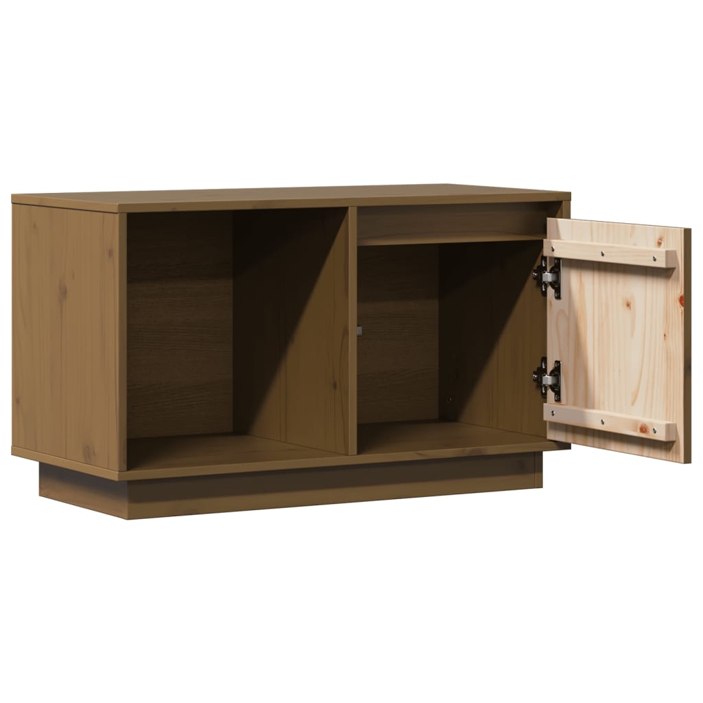 TV ormarić smeđa boja meda 74 x 35 x 44 cm od masivne borovine
