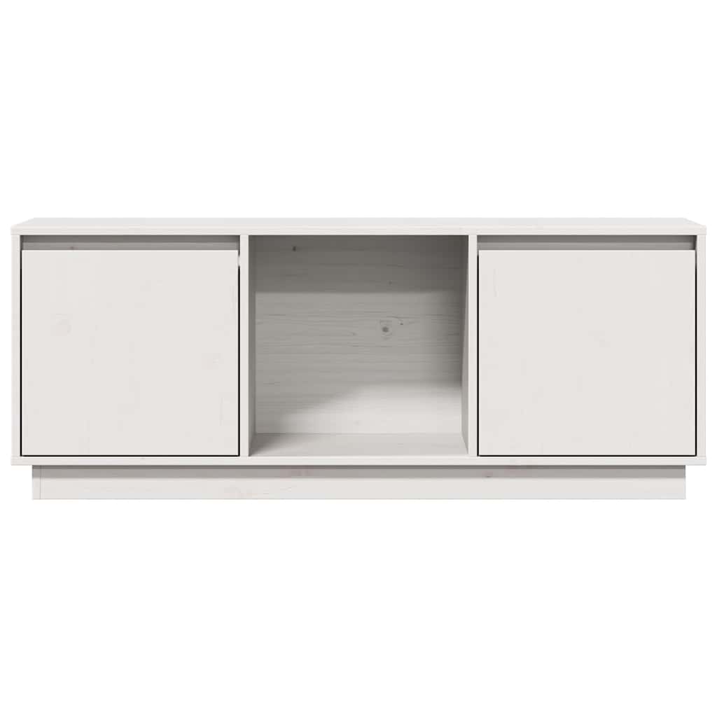 TV ormarić bijela 110,5 x 35 x 44 cm od masivne borovine