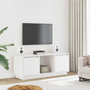 TV ormarić bijela 110,5 x 35 x 44 cm od masivne borovine