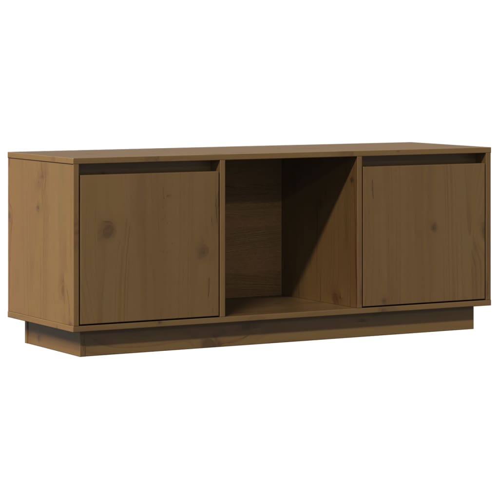 TV ormarić smeđa boja meda 110,5x35x44 cm od masivne borovine