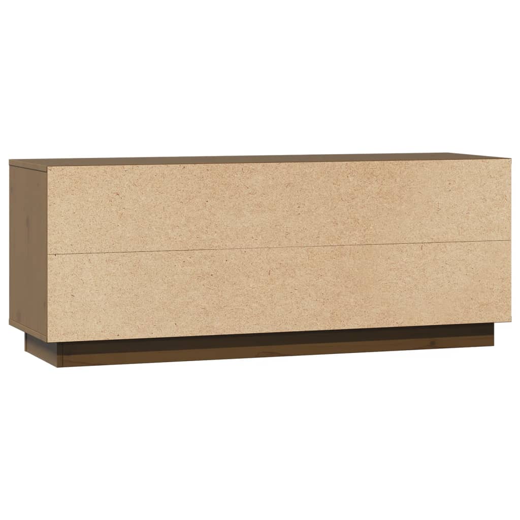 TV ormarić smeđa boja meda 110,5x35x44 cm od masivne borovine