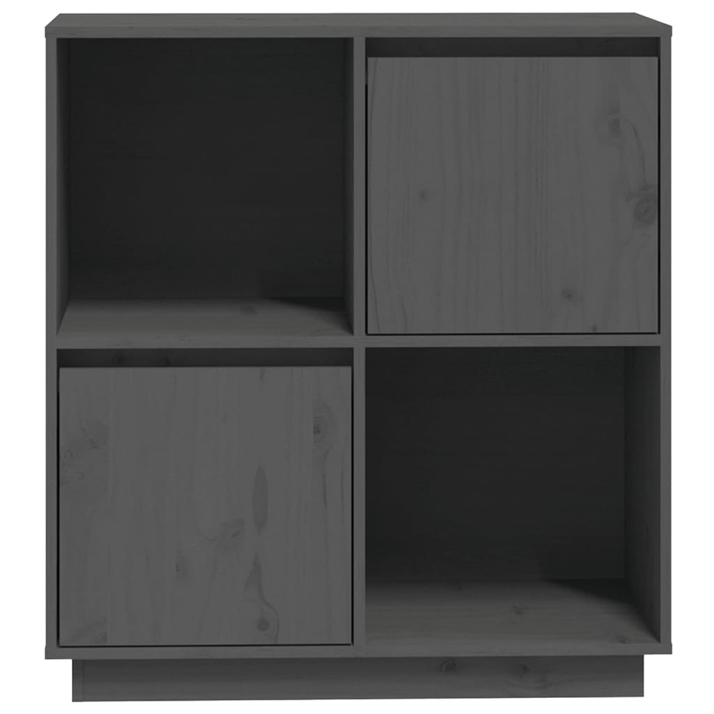 Komoda sivi 74x35x80 cm od masivne borovine