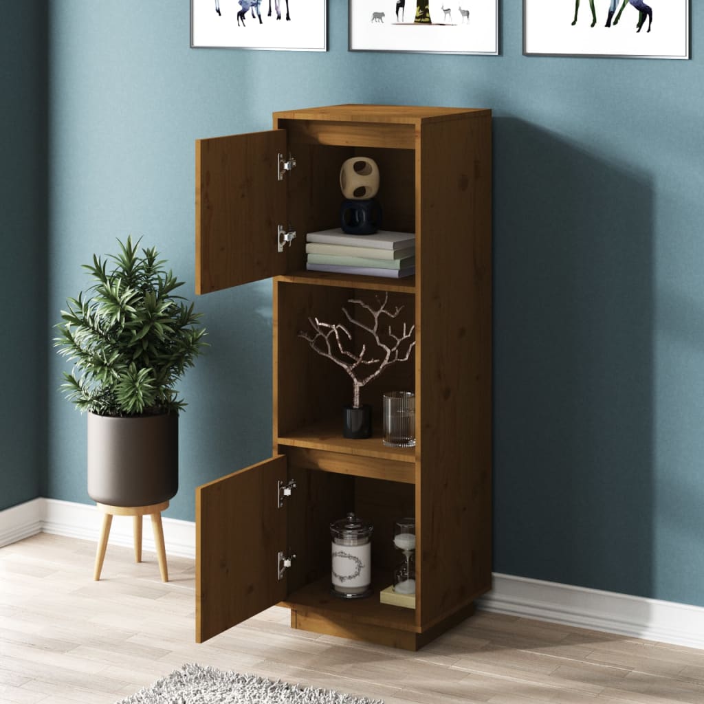 Visoka komoda boja meda 38 x 35 x 117 cm od masivne borovine